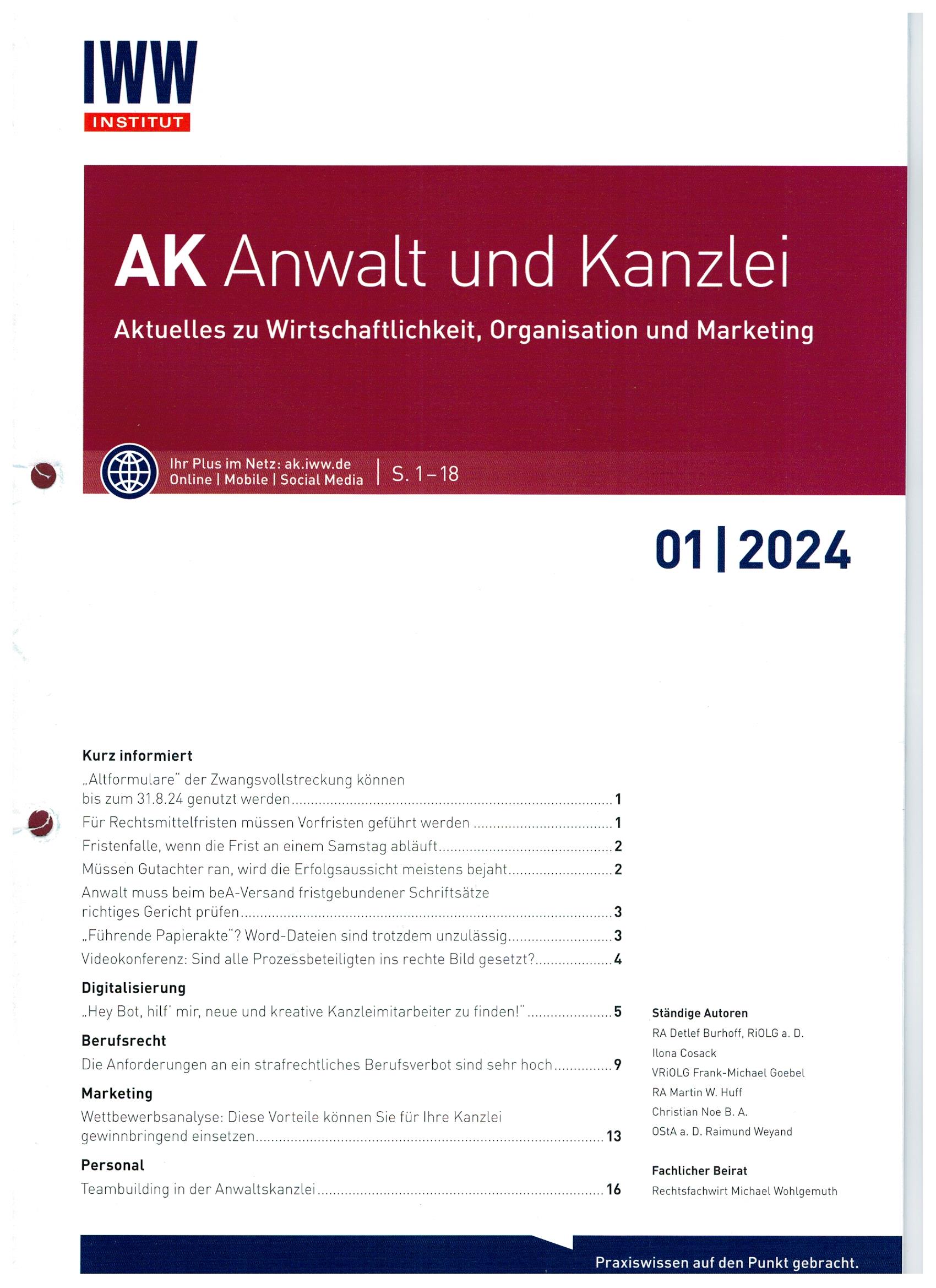 Wettbewerbsanalyse Kanzlei